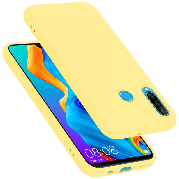 Cadorabo Hoesje geschikt voor Huawei P30 LITE Case in LIQUID GEEL - Beschermhoes TPU silicone Cover