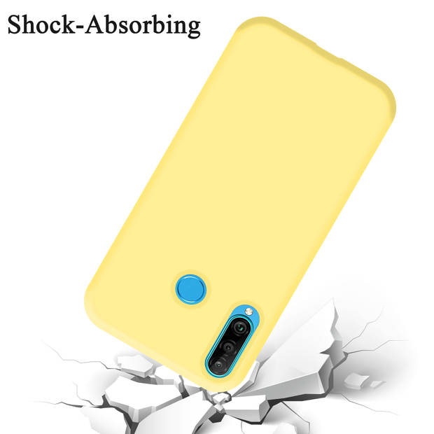 Cadorabo Hoesje geschikt voor Huawei P30 LITE Case in LIQUID GEEL - Beschermhoes TPU silicone Cover