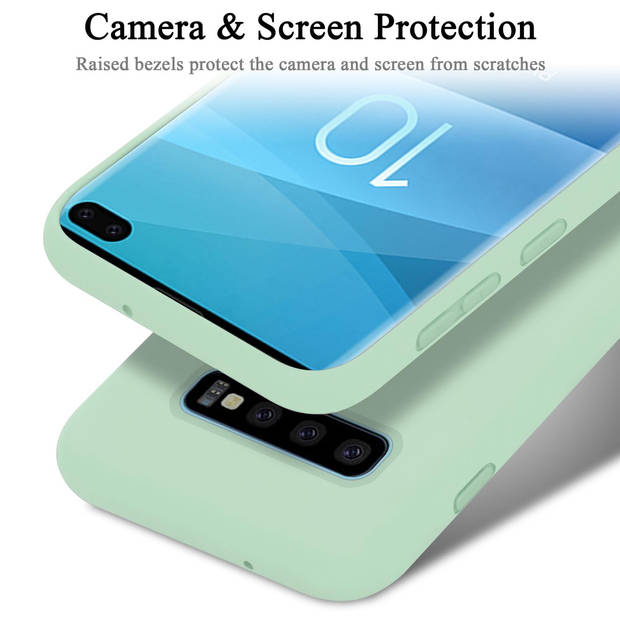 Cadorabo Hoesje geschikt voor Samsung Galaxy S10 PLUS Case in LIQUID LICHT GROEN - Beschermhoes TPU silicone Cover