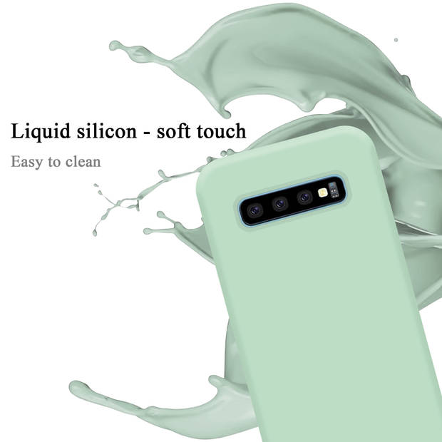 Cadorabo Hoesje geschikt voor Samsung Galaxy S10 PLUS Case in LIQUID LICHT GROEN - Beschermhoes TPU silicone Cover