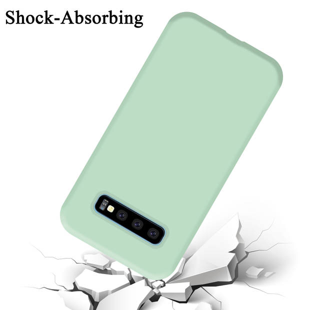 Cadorabo Hoesje geschikt voor Samsung Galaxy S10 PLUS Case in LIQUID LICHT GROEN - Beschermhoes TPU silicone Cover