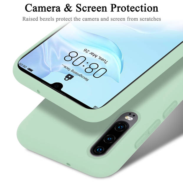 Cadorabo Hoesje geschikt voor Huawei P30 Case in LIQUID LICHT GROEN - Beschermhoes TPU silicone Cover