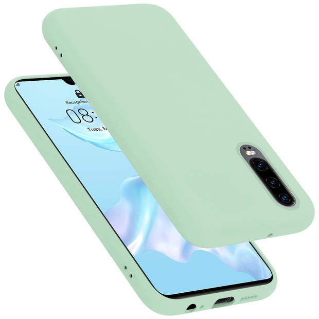 Cadorabo Hoesje geschikt voor Huawei P30 Case in LIQUID LICHT GROEN - Beschermhoes TPU silicone Cover