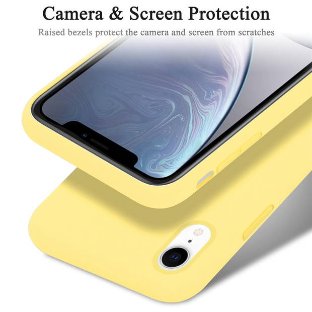 Cadorabo Hoesje geschikt voor Apple iPhone XR Case in LIQUID GEEL - Beschermhoes TPU silicone Cover