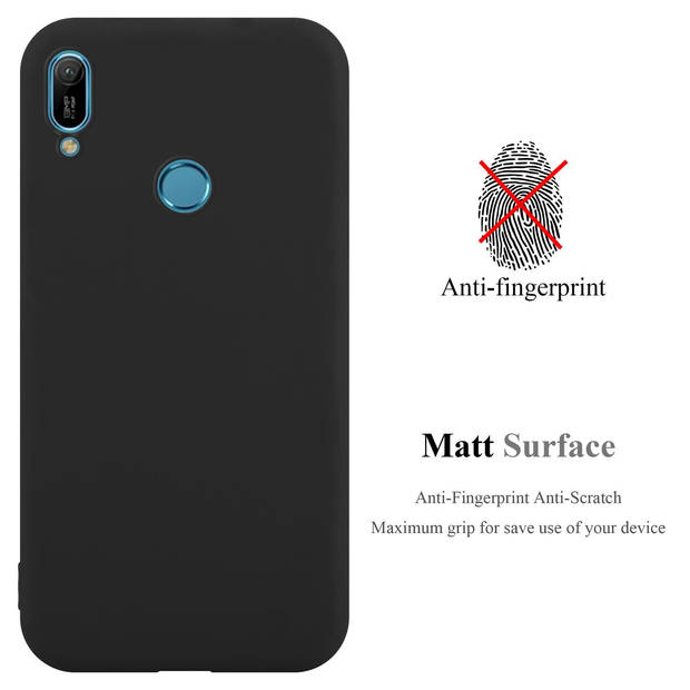 Cadorabo Hoesje geschikt voor Huawei Y6 2019 in CANDY ZWART - Beschermhoes TPU silicone Case Cover