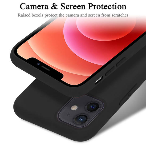 Cadorabo Hoesje geschikt voor Apple iPhone 12 MINI Case in LIQUID ZWART - Beschermhoes TPU silicone Cover