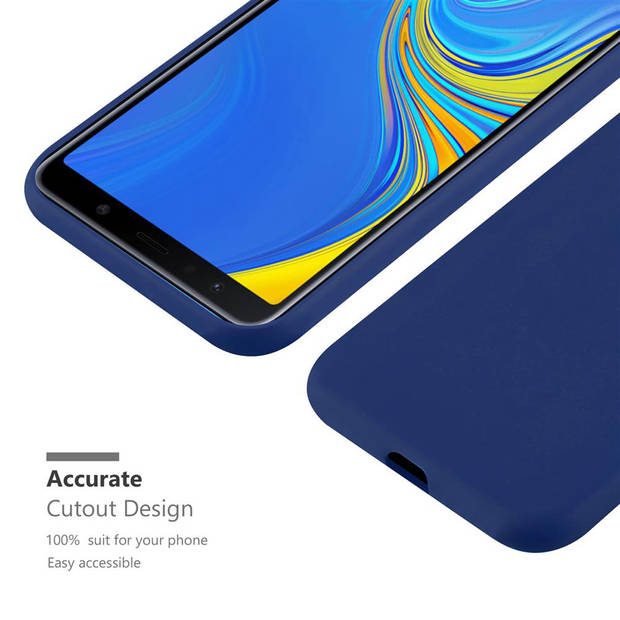 Cadorabo Hoesje geschikt voor Samsung Galaxy A7 2018 in CANDY DONKER BLAUW - Beschermhoes TPU silicone Case Cover