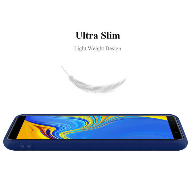 Cadorabo Hoesje geschikt voor Samsung Galaxy A7 2018 in CANDY DONKER BLAUW - Beschermhoes TPU silicone Case Cover