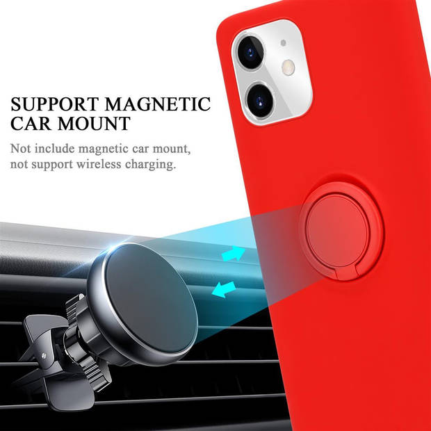 Cadorabo Hoesje geschikt voor Apple iPhone 11 in LIQUID ROOD - Beschermhoes van TPU silicone Case Cover met ring