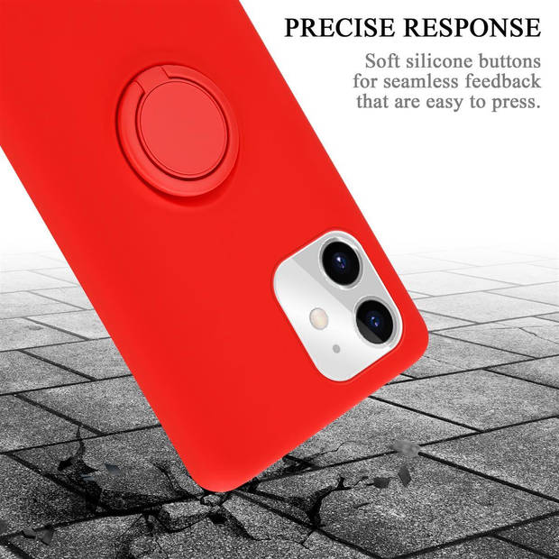 Cadorabo Hoesje geschikt voor Apple iPhone 11 in LIQUID ROOD - Beschermhoes van TPU silicone Case Cover met ring