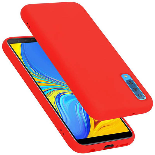 Cadorabo Hoesje geschikt voor Samsung Galaxy A7 2018 Case in LIQUID ROOD - Beschermhoes TPU silicone Cover