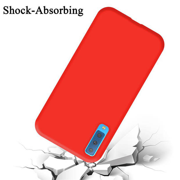 Cadorabo Hoesje geschikt voor Samsung Galaxy A7 2018 Case in LIQUID ROOD - Beschermhoes TPU silicone Cover