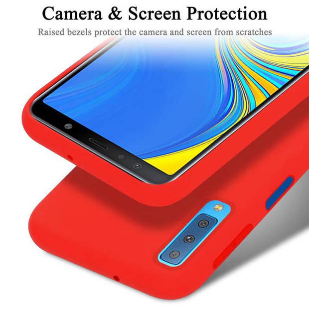 Cadorabo Hoesje geschikt voor Samsung Galaxy A7 2018 Case in LIQUID ROOD - Beschermhoes TPU silicone Cover