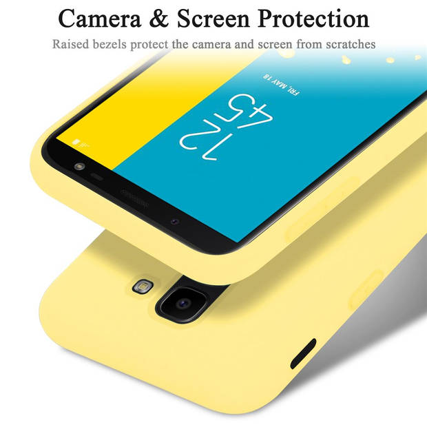 Cadorabo Hoesje geschikt voor Samsung Galaxy J6 2018 Case in LIQUID GEEL - Beschermhoes TPU silicone Cover
