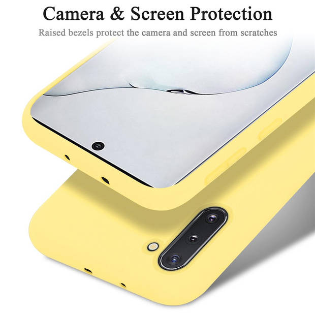 Cadorabo Hoesje geschikt voor Samsung Galaxy NOTE 10 Case in LIQUID GEEL - Beschermhoes TPU silicone Cover