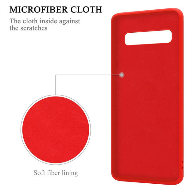 Cadorabo Hoesje geschikt voor Samsung Galaxy S10 5G in LIQUID ROOD - Beschermhoes van TPU silicone Case Cover met ring