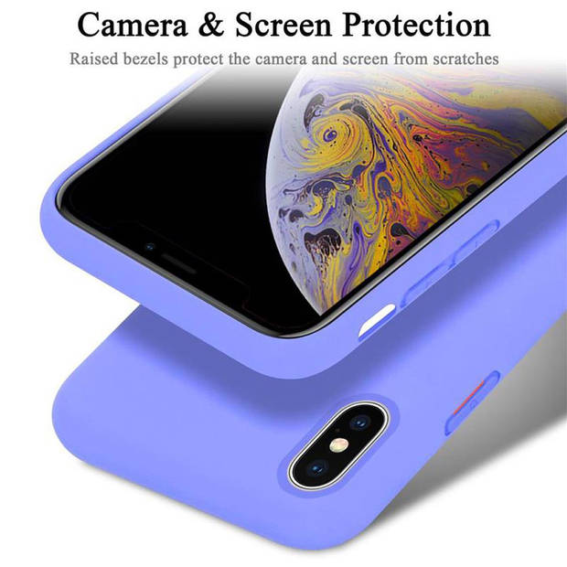 Cadorabo Hoesje geschikt voor Apple iPhone X / XS Case in LIQUID LICHT PAARS - Beschermhoes TPU silicone Cover