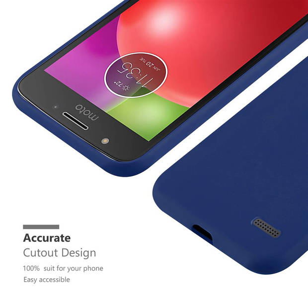 Cadorabo Hoesje geschikt voor Motorola MOTO E4 in CANDY DONKER BLAUW - Beschermhoes TPU silicone Case Cover