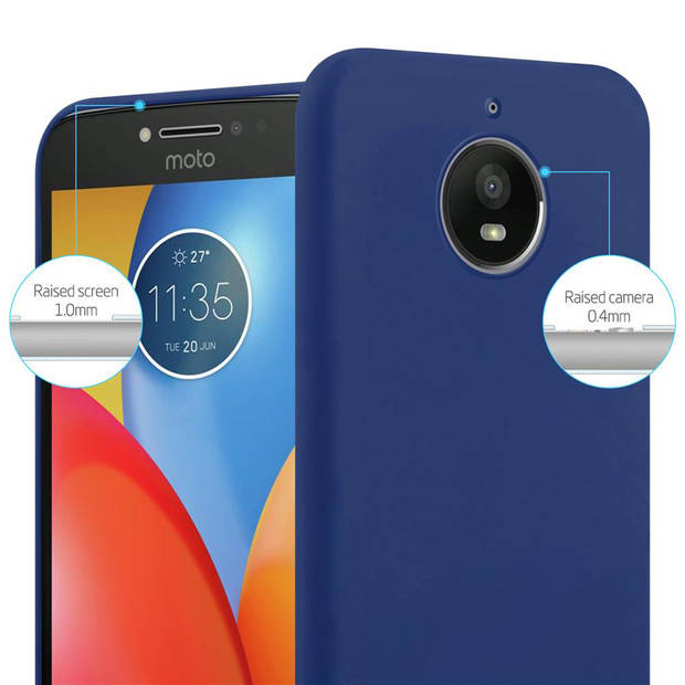 Cadorabo Hoesje geschikt voor Motorola MOTO E4 PLUS in CANDY DONKER BLAUW - Beschermhoes TPU silicone Case Cover