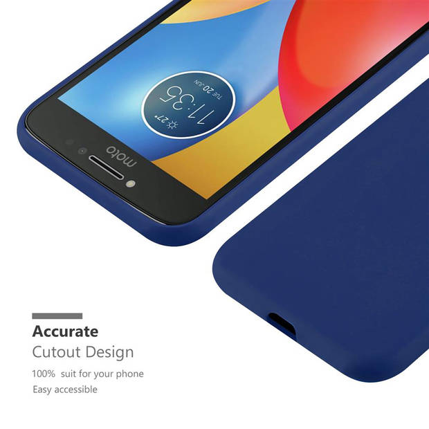 Cadorabo Hoesje geschikt voor Motorola MOTO E4 PLUS in CANDY DONKER BLAUW - Beschermhoes TPU silicone Case Cover