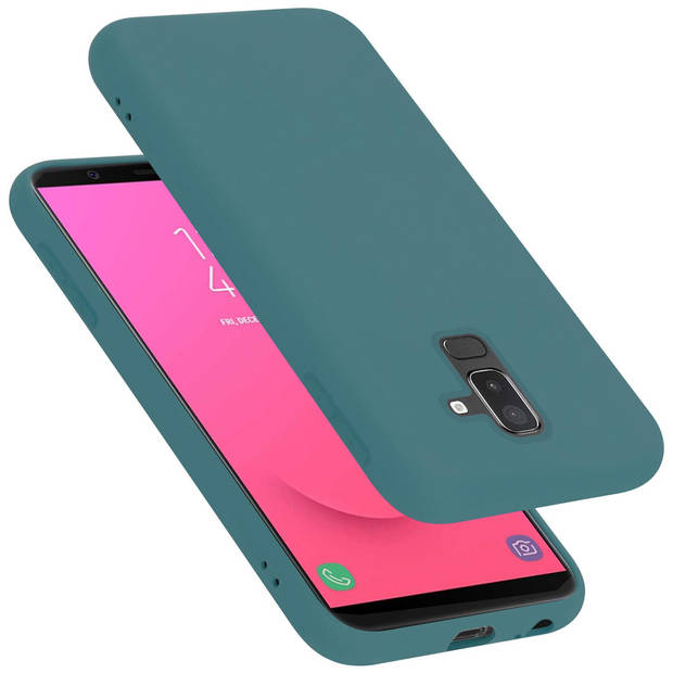 Cadorabo Hoesje geschikt voor Samsung Galaxy A6 PLUS 2018 Case in LIQUID GROEN - Beschermhoes TPU silicone Cover