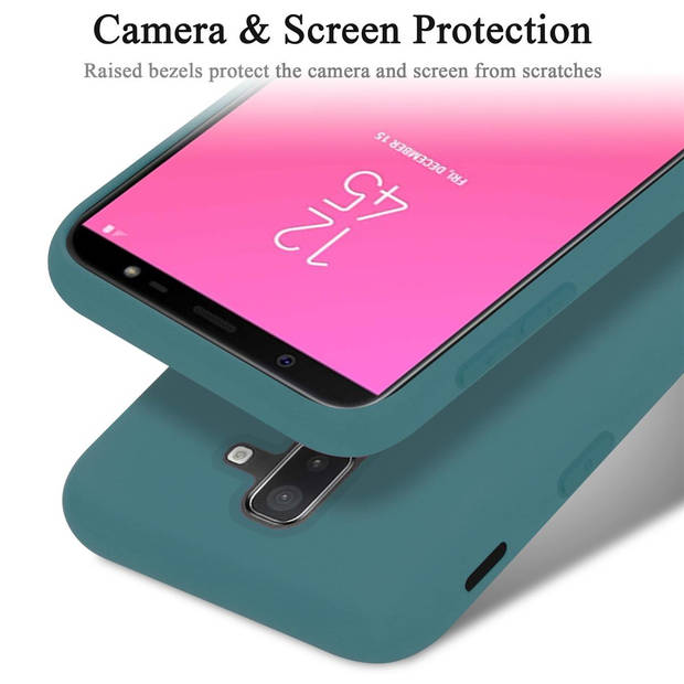 Cadorabo Hoesje geschikt voor Samsung Galaxy A6 PLUS 2018 Case in LIQUID GROEN - Beschermhoes TPU silicone Cover