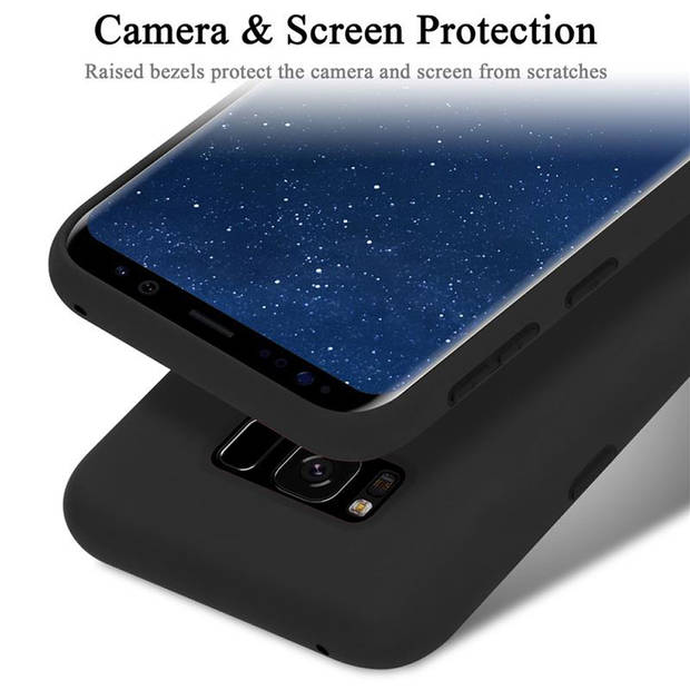 Cadorabo Hoesje geschikt voor Samsung Galaxy S8 Case in LIQUID ZWART - Beschermhoes TPU silicone Cover