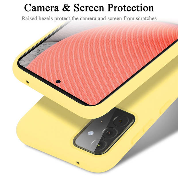 Cadorabo Hoesje geschikt voor Samsung Galaxy A72 4G / 5G Case in LIQUID GEEL - Beschermhoes TPU silicone Cover
