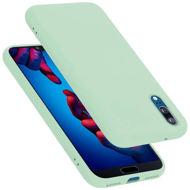 Cadorabo Hoesje geschikt voor Huawei P20 Case in LIQUID LICHT GROEN - Beschermhoes TPU silicone Cover