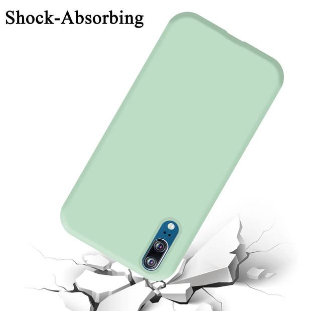 Cadorabo Hoesje geschikt voor Huawei P20 Case in LIQUID LICHT GROEN - Beschermhoes TPU silicone Cover