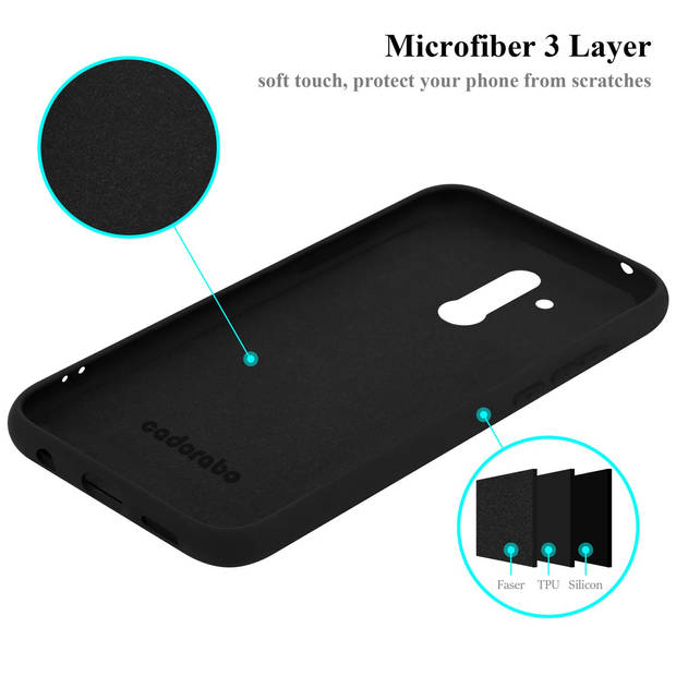 Cadorabo Hoesje geschikt voor Huawei MATE 20 LITE Case in LIQUID ZWART - Beschermhoes TPU silicone Cover