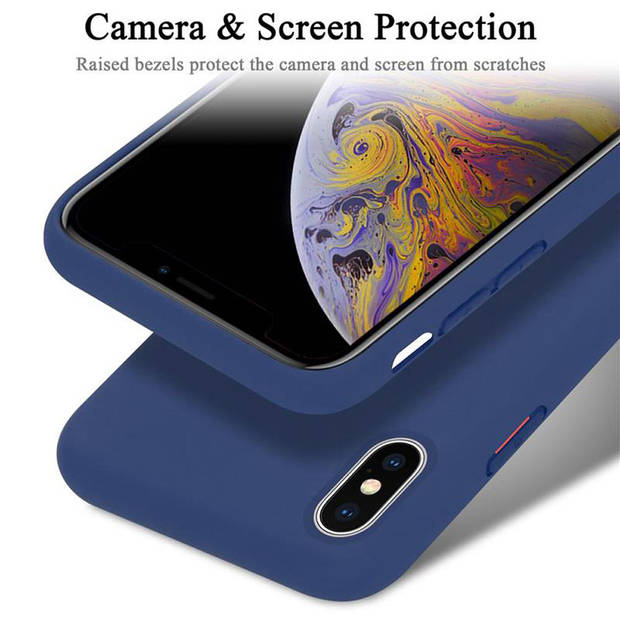 Cadorabo Hoesje geschikt voor Apple iPhone X / XS Case in LIQUID BLAUW - Beschermhoes TPU silicone Cover