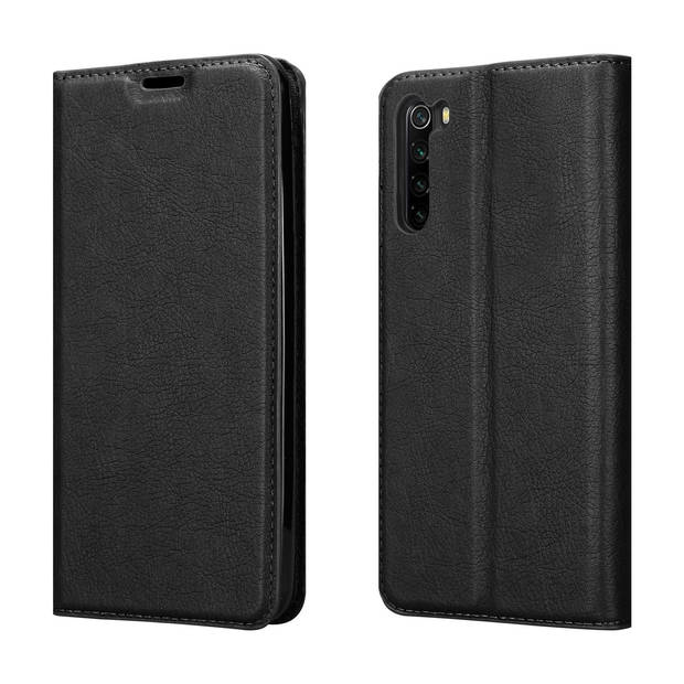 Cadorabo Hoesje geschikt voor Xiaomi RedMi NOTE 8 in ZWARTE NACHT - Beschermhoes Case magnetische sluiting Cover