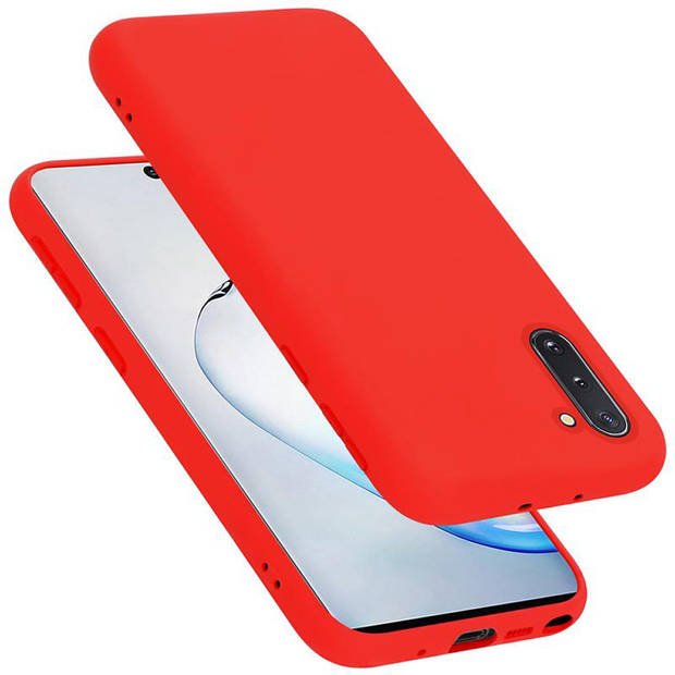 Cadorabo Hoesje geschikt voor Samsung Galaxy NOTE 10 Case in LIQUID ROOD - Beschermhoes TPU silicone Cover