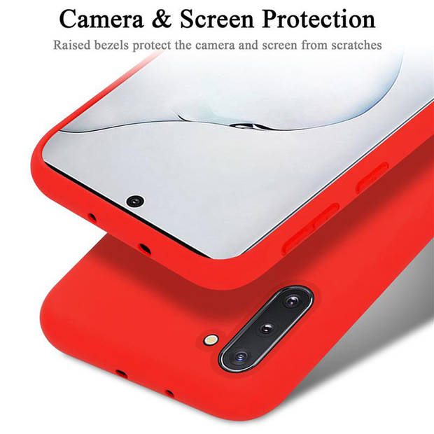 Cadorabo Hoesje geschikt voor Samsung Galaxy NOTE 10 Case in LIQUID ROOD - Beschermhoes TPU silicone Cover