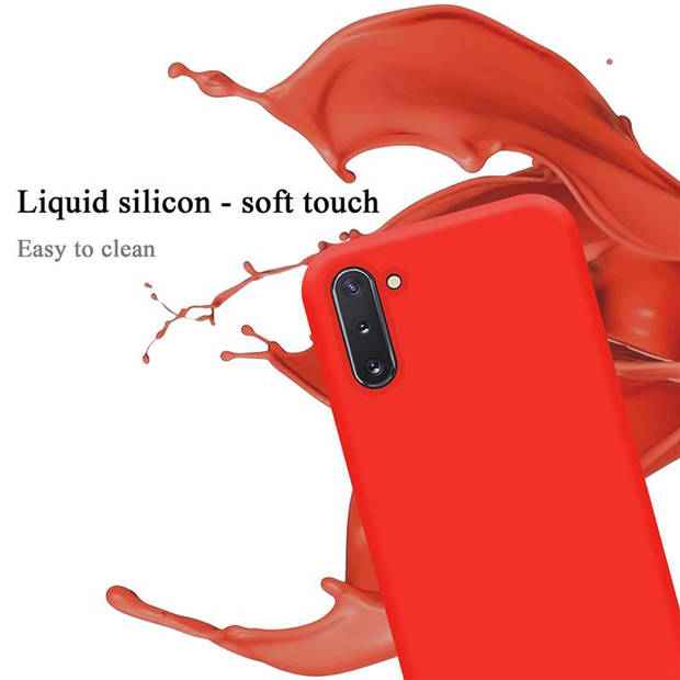 Cadorabo Hoesje geschikt voor Samsung Galaxy NOTE 10 Case in LIQUID ROOD - Beschermhoes TPU silicone Cover