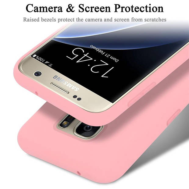 Cadorabo Hoesje geschikt voor Samsung Galaxy S7 Case in LIQUID ROZE - Beschermhoes TPU silicone Cover