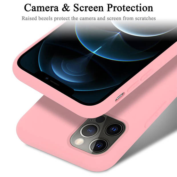 Cadorabo Hoesje geschikt voor Apple iPhone 12 / 12 PRO Case in LIQUID ROZE - Beschermhoes TPU silicone Cover