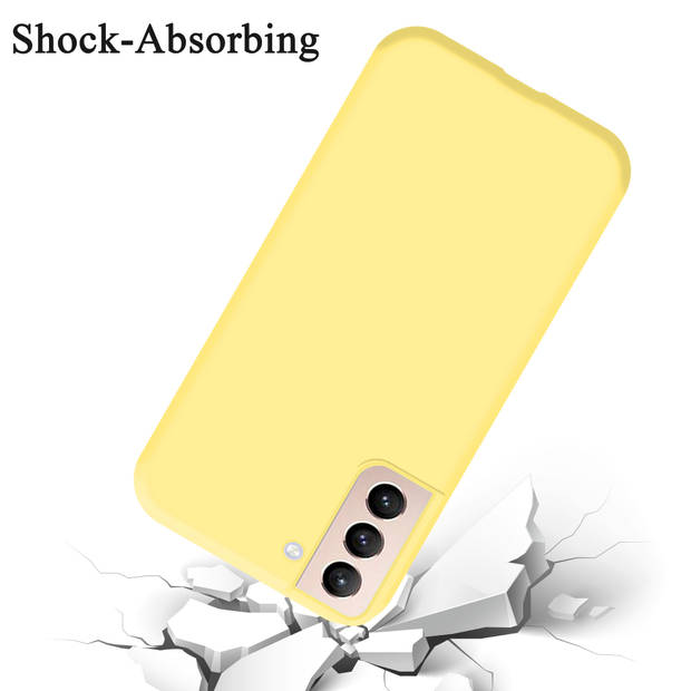 Cadorabo Hoesje geschikt voor Samsung Galaxy S21 PLUS Case in LIQUID GEEL - Beschermhoes TPU silicone Cover