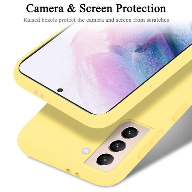 Cadorabo Hoesje geschikt voor Samsung Galaxy S21 PLUS Case in LIQUID GEEL - Beschermhoes TPU silicone Cover