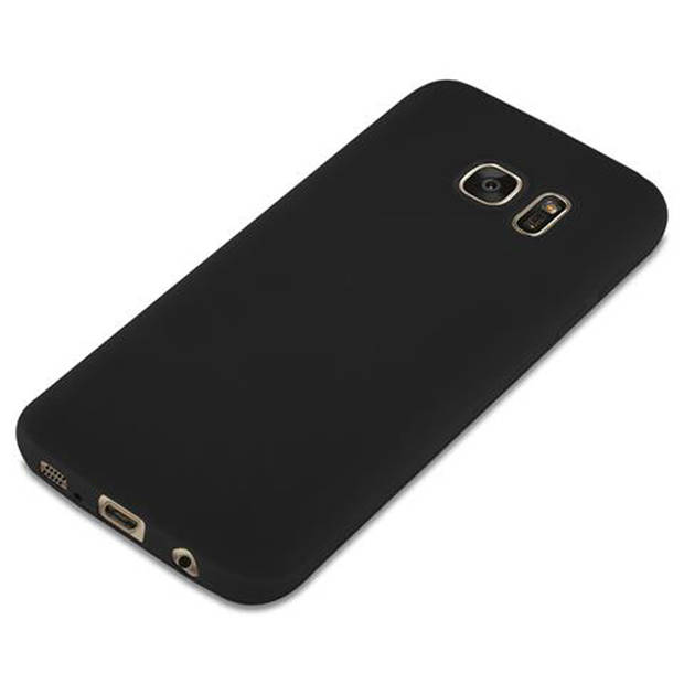 Cadorabo Hoesje geschikt voor Samsung Galaxy S7 in CANDY ZWART - Beschermhoes TPU silicone Case Cover