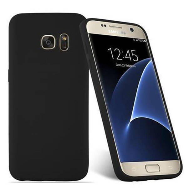 Cadorabo Hoesje geschikt voor Samsung Galaxy S7 in CANDY ZWART - Beschermhoes TPU silicone Case Cover