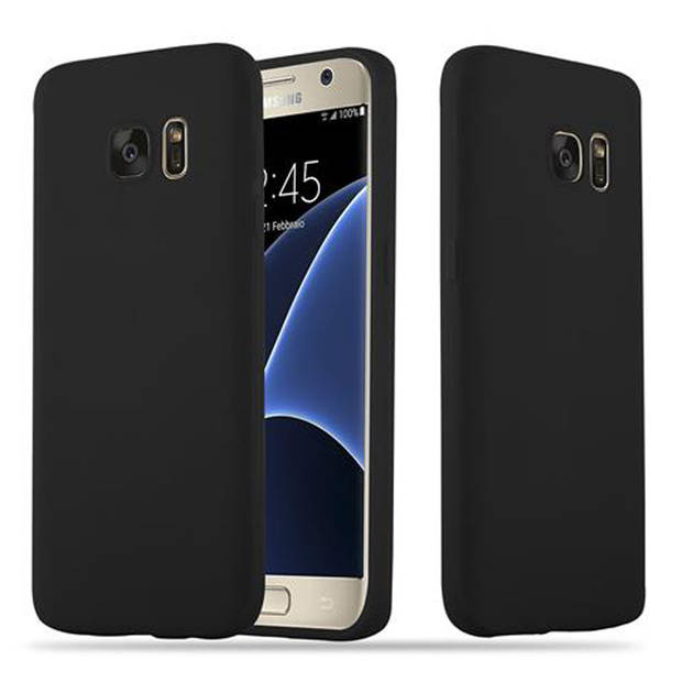 Cadorabo Hoesje geschikt voor Samsung Galaxy S7 in CANDY ZWART - Beschermhoes TPU silicone Case Cover