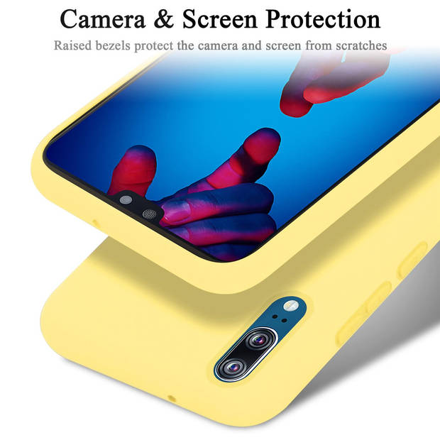 Cadorabo Hoesje geschikt voor Huawei P20 Case in LIQUID GEEL - Beschermhoes TPU silicone Cover