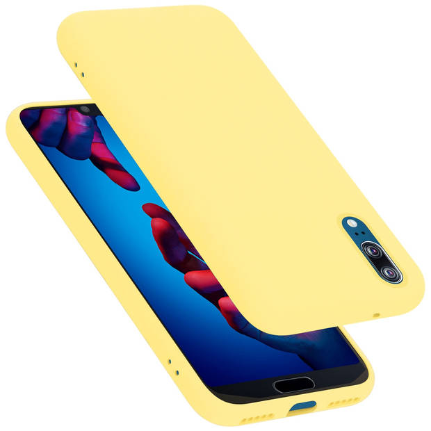 Cadorabo Hoesje geschikt voor Huawei P20 Case in LIQUID GEEL - Beschermhoes TPU silicone Cover