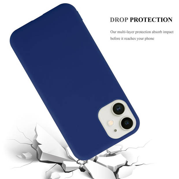 Cadorabo Hoesje geschikt voor Apple iPhone 12 MINI in CANDY DONKER BLAUW - Beschermhoes TPU silicone Case Cover