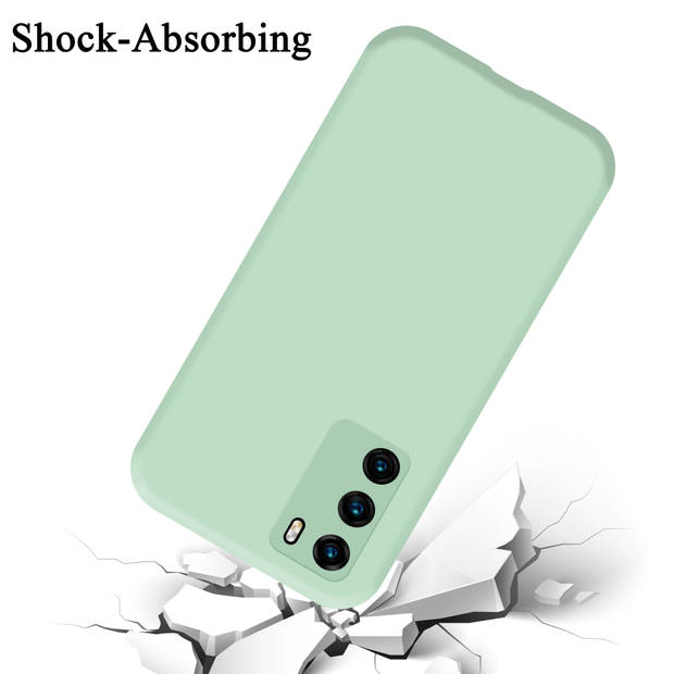 Cadorabo Hoesje geschikt voor Huawei P40 Case in LIQUID LICHT GROEN - Beschermhoes TPU silicone Cover