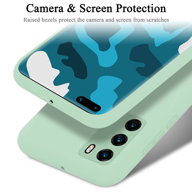Cadorabo Hoesje geschikt voor Huawei P40 Case in LIQUID LICHT GROEN - Beschermhoes TPU silicone Cover