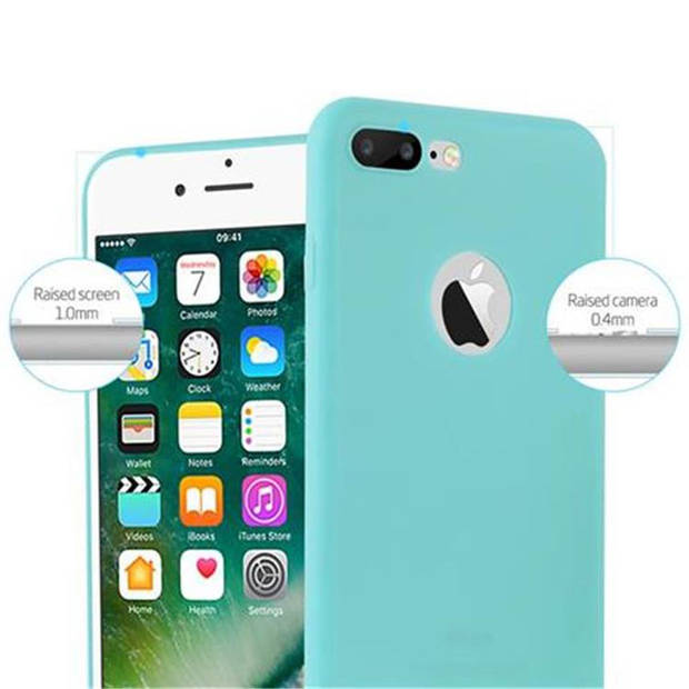 Cadorabo Hoesje geschikt voor Apple iPhone 7 PLUS / 7S PLUS / 8 PLUS in CANDY BLAUW - Beschermhoes TPU silicone Case