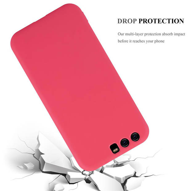 Cadorabo Hoesje geschikt voor Huawei P10 in CANDY ROOD - Beschermhoes TPU silicone Case Cover